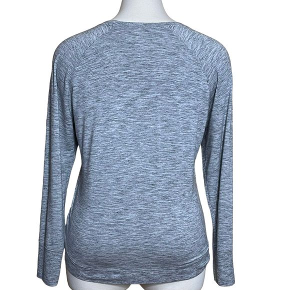 Athleta Womens Crew Neck Round Tulip Hem Long Sleeve Gray Athletic Sweatshirt XL - Picture 3 of 6